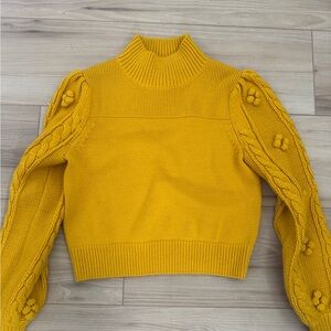 Anthropologie Mustard Cowl Neck Sweater